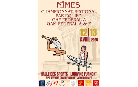 CR Championnat Régional par équipe Fed A - 12 &amp; 13 avril à Nîmes (30)
